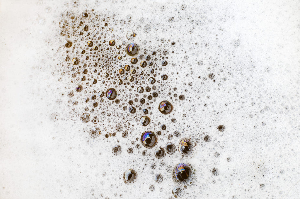 Close up Image of Foaming Shampoo Cleanser with Bubbles